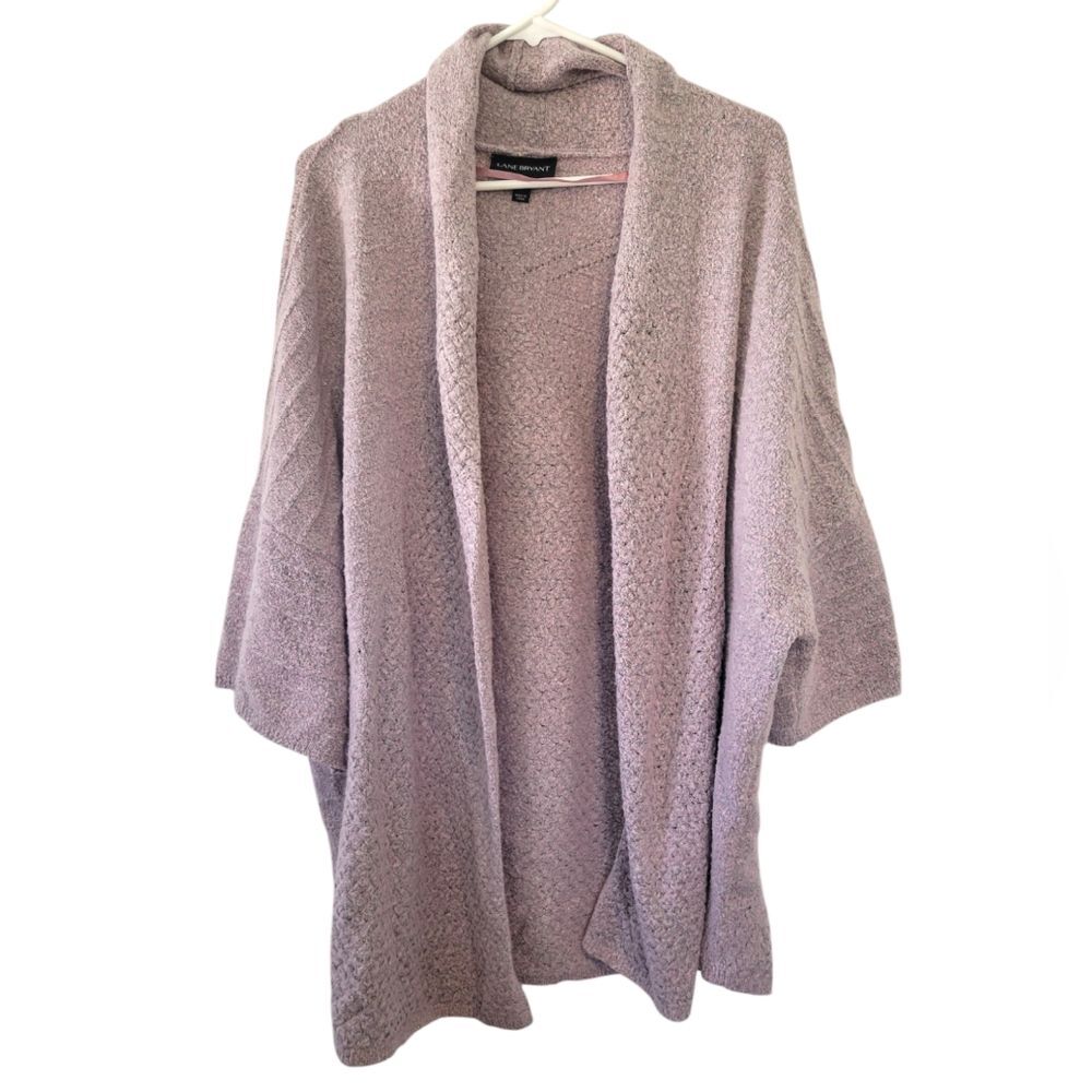 Lane Bryant Pink Marled Short Sleeve Cardigan Sweater Size 22/28